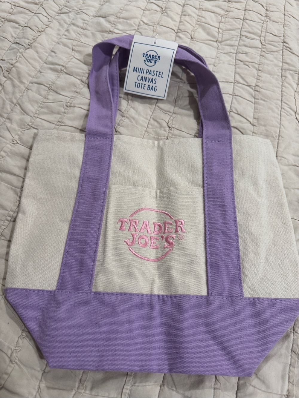 Trader Joe’s Lavender-Accent Canvas mini Tote Bag
